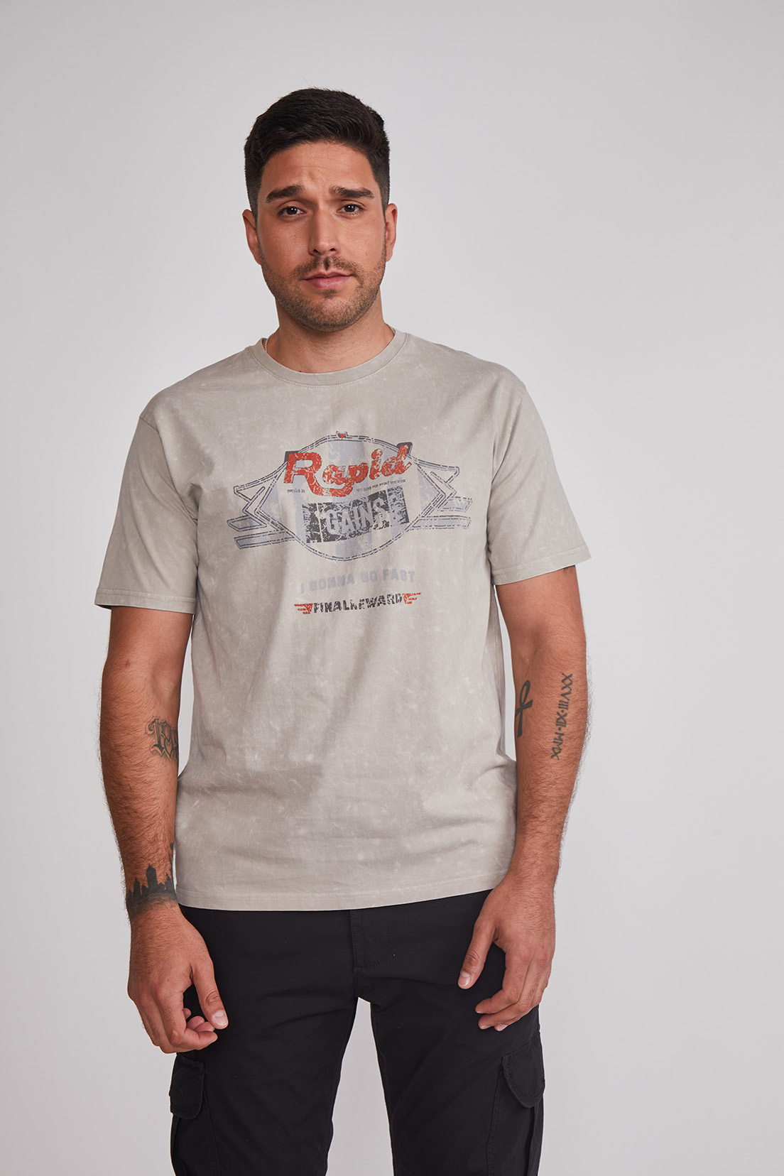Polera Hombre Racing Boxy Gris Sioux 1