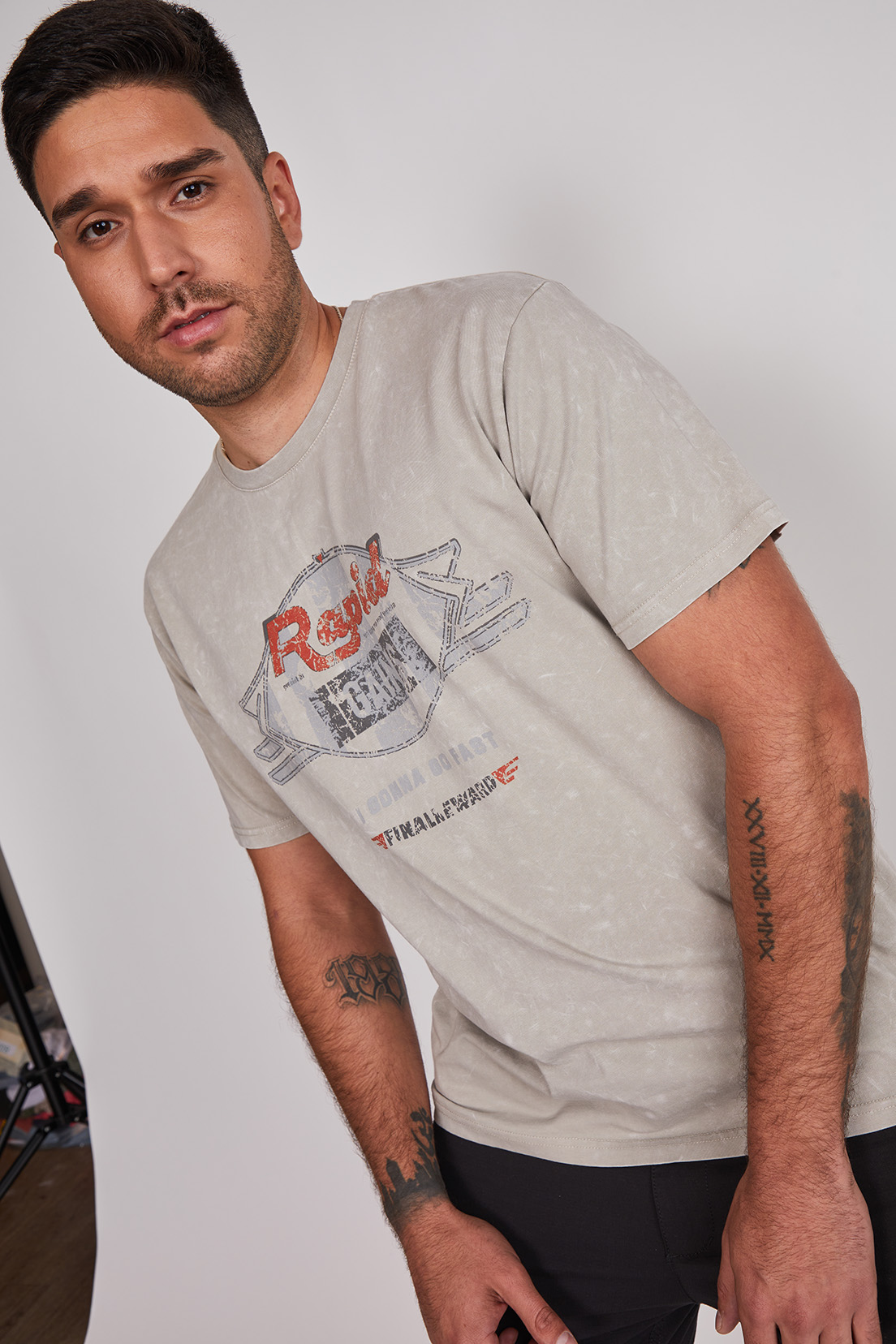 Polera Hombre Racing Boxy Gris Sioux 3