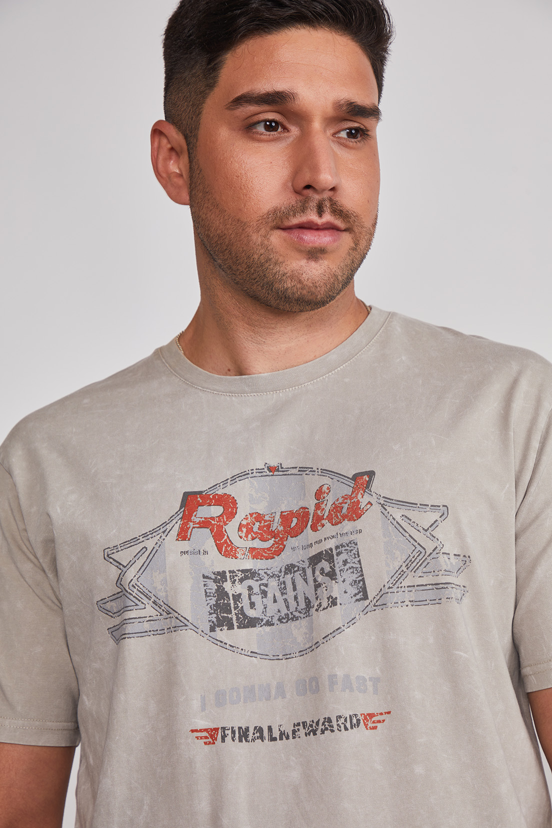 Polera Hombre Racing Boxy Gris Sioux 4