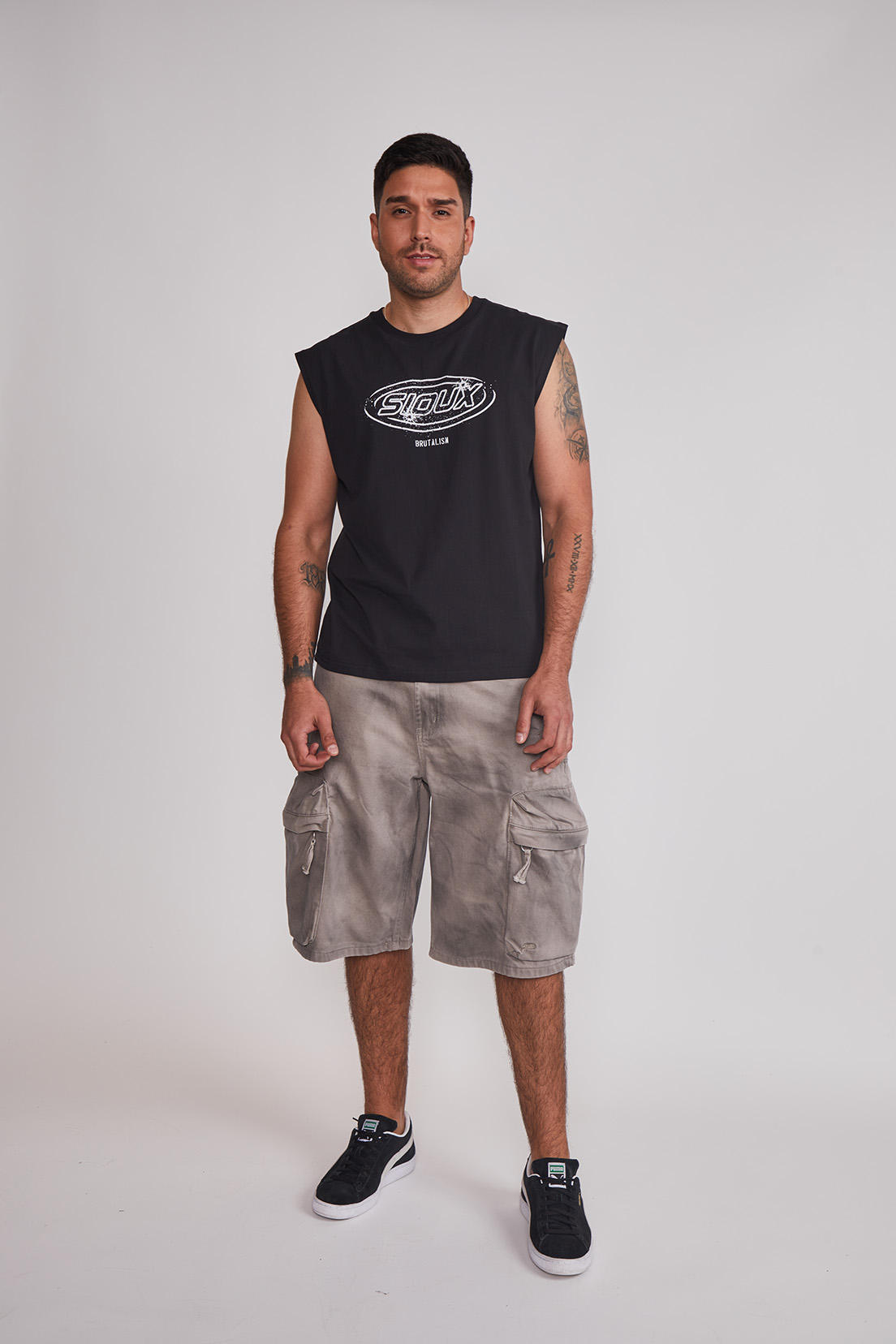 Bermuda Hombre Cargo Gris Sioux 5