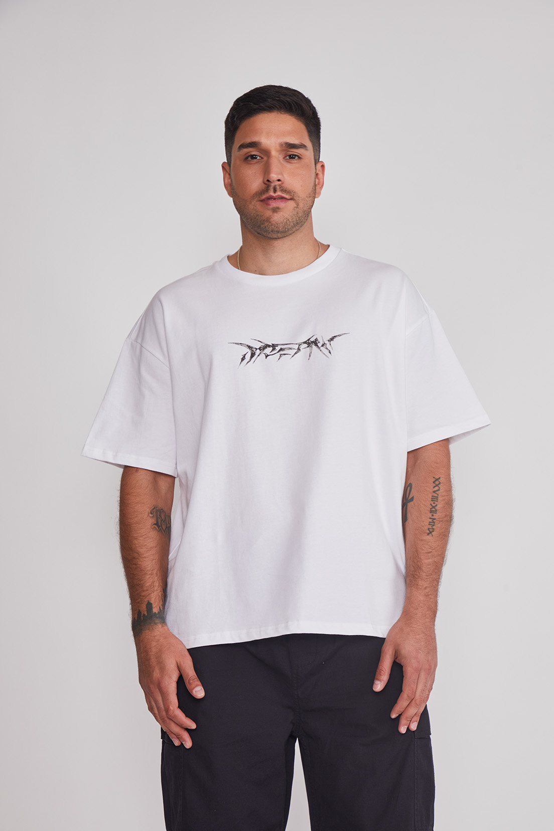 Polera Hombre Oversize Death Blanco Sioux 1