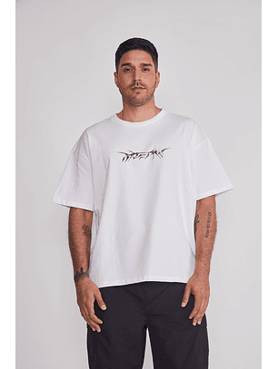 Polera Hombre Oversize Death Blanco Sioux