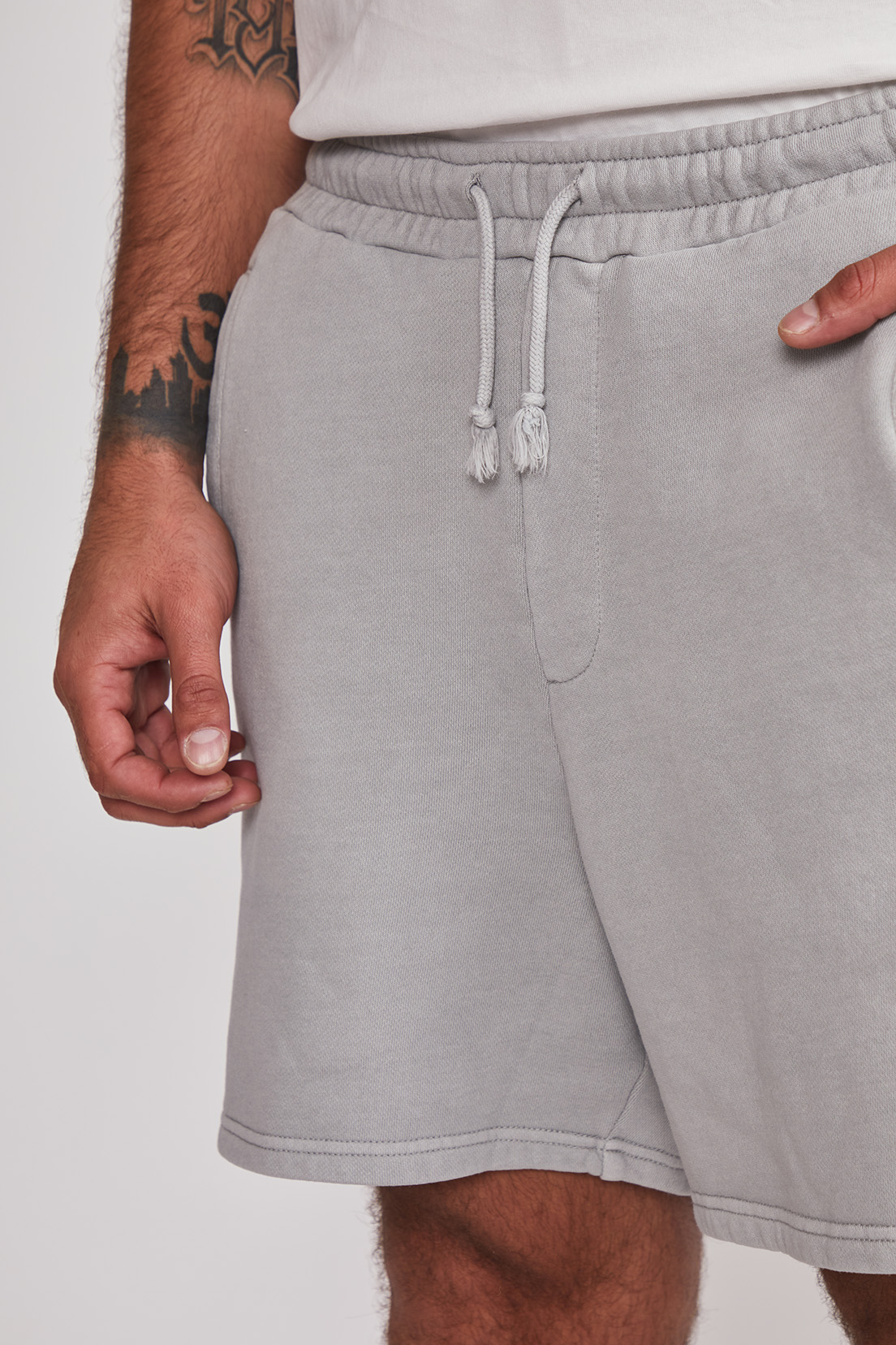 Bermuda Hombre Franela Lavada Gris Sioux 4