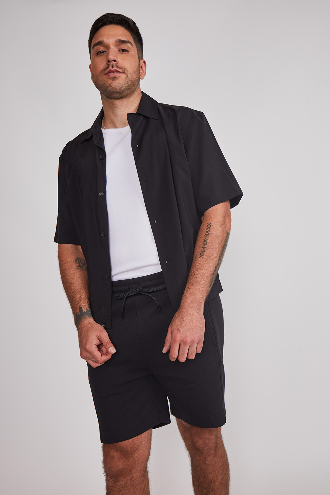 Bermuda Hombre Franela Corte Negro Sioux 3