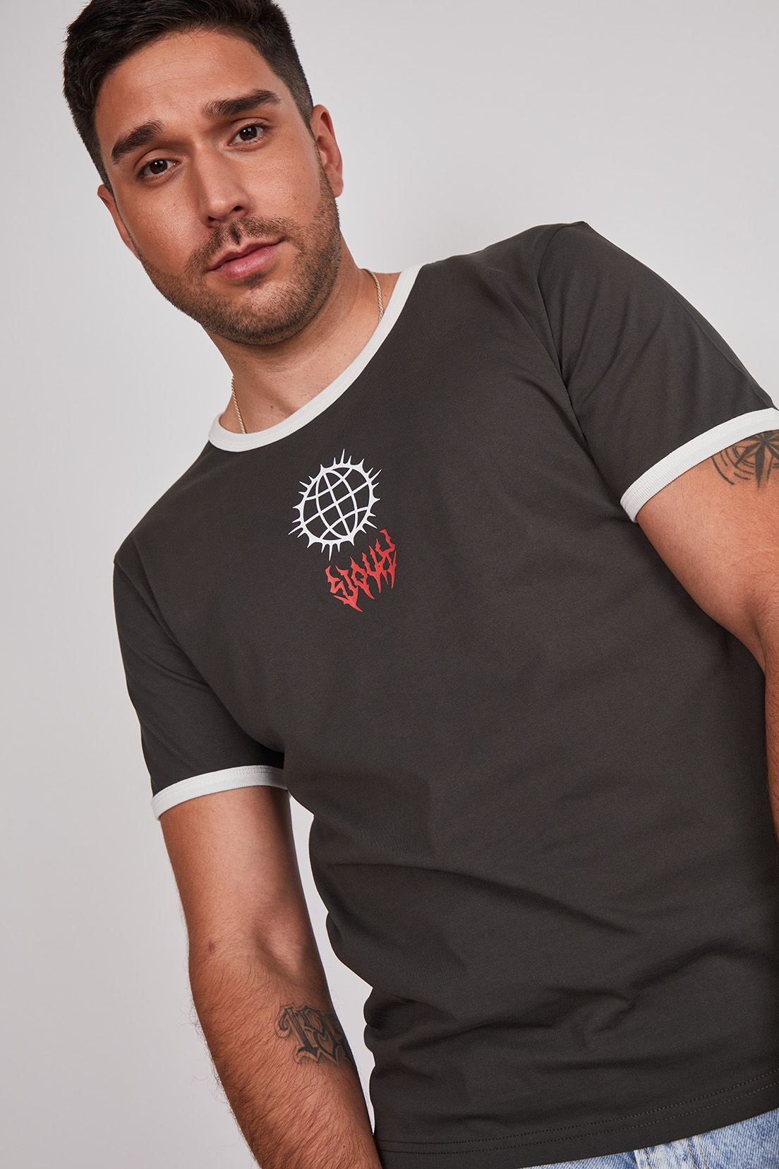 Polera Hombre Contraste Acero Sioux 3