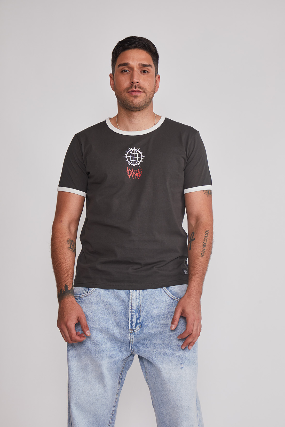 Polera Hombre Contraste Acero Sioux 1