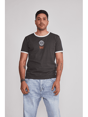 Polera Hombre Contraste Acero Sioux