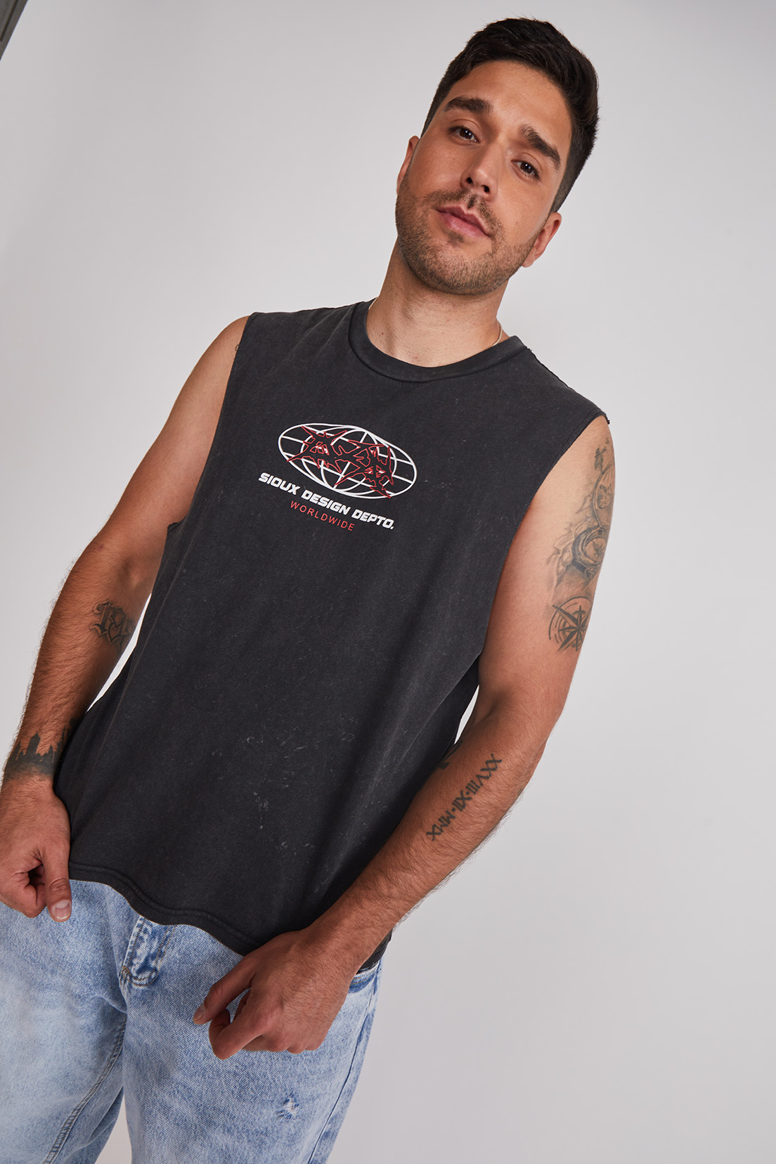 Polera Sin Manga Hombre Death Negro Sioux 3