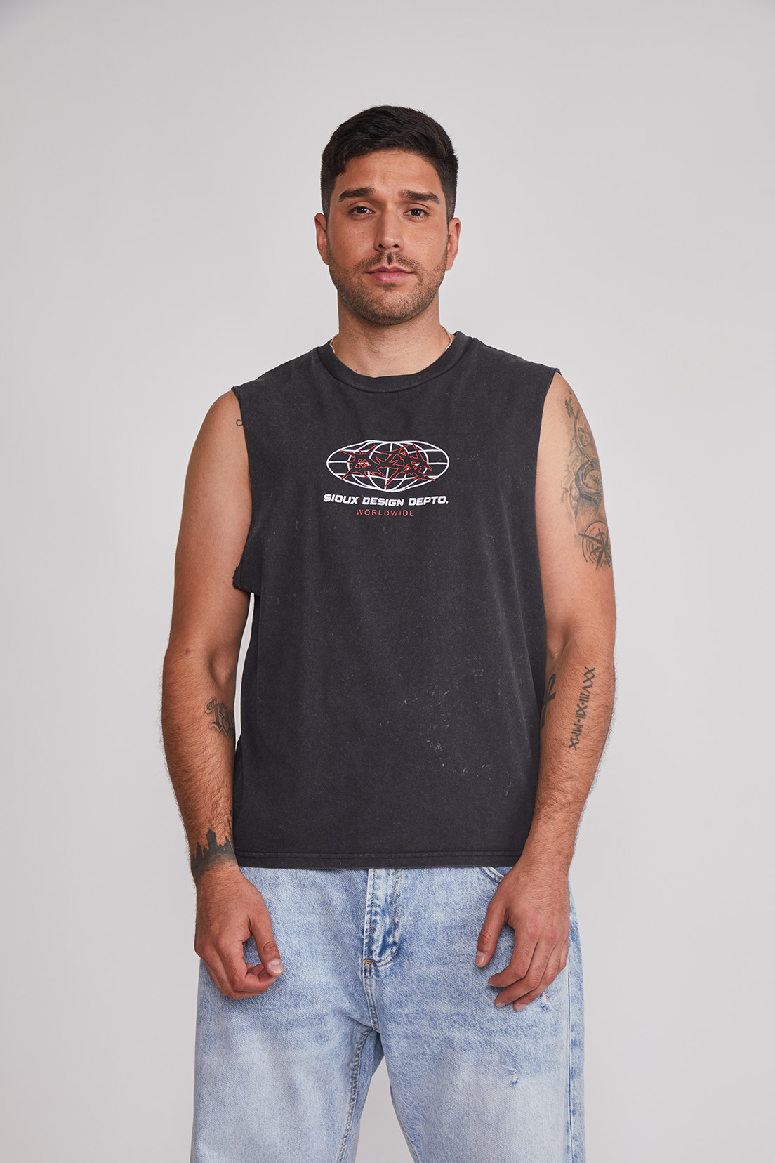 Polera Sin Manga Hombre Death Negro Sioux 1