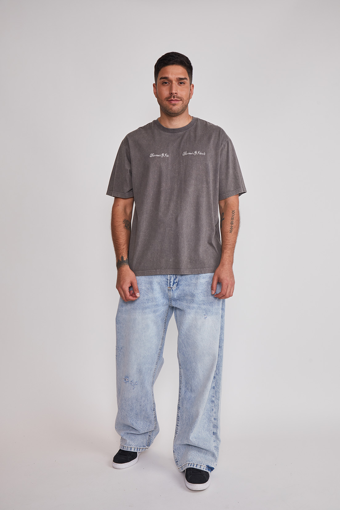 Polera Hombre Lavada Gris Sioux 3