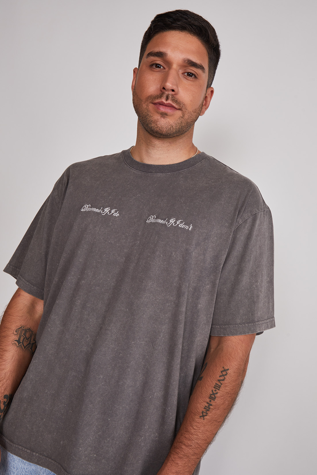 Polera Hombre Lavada Gris Sioux 2