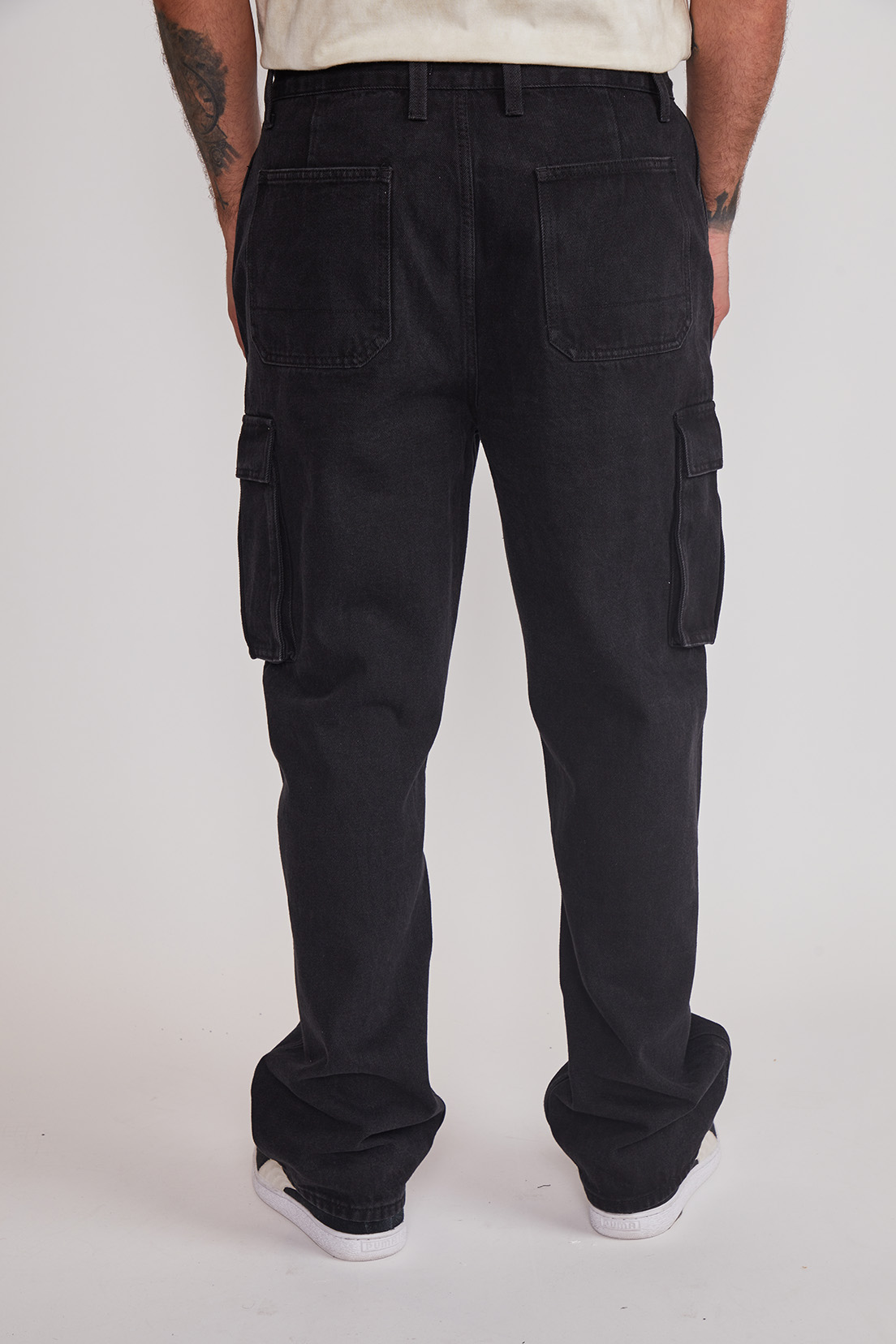 Jeans Hombre Baggy Cargo Negro Sioux 2