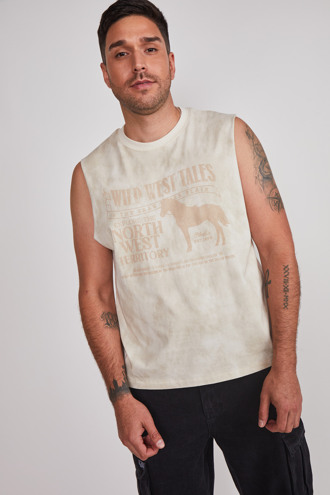 Polera Sin Manga Hombre Vaquero Beige Sioux 3