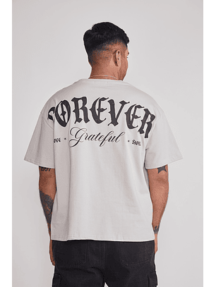 Polera Hombre Oversize Espalda Gris Sioux