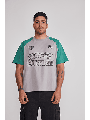 Polera Hombre Parche Gris Sioux