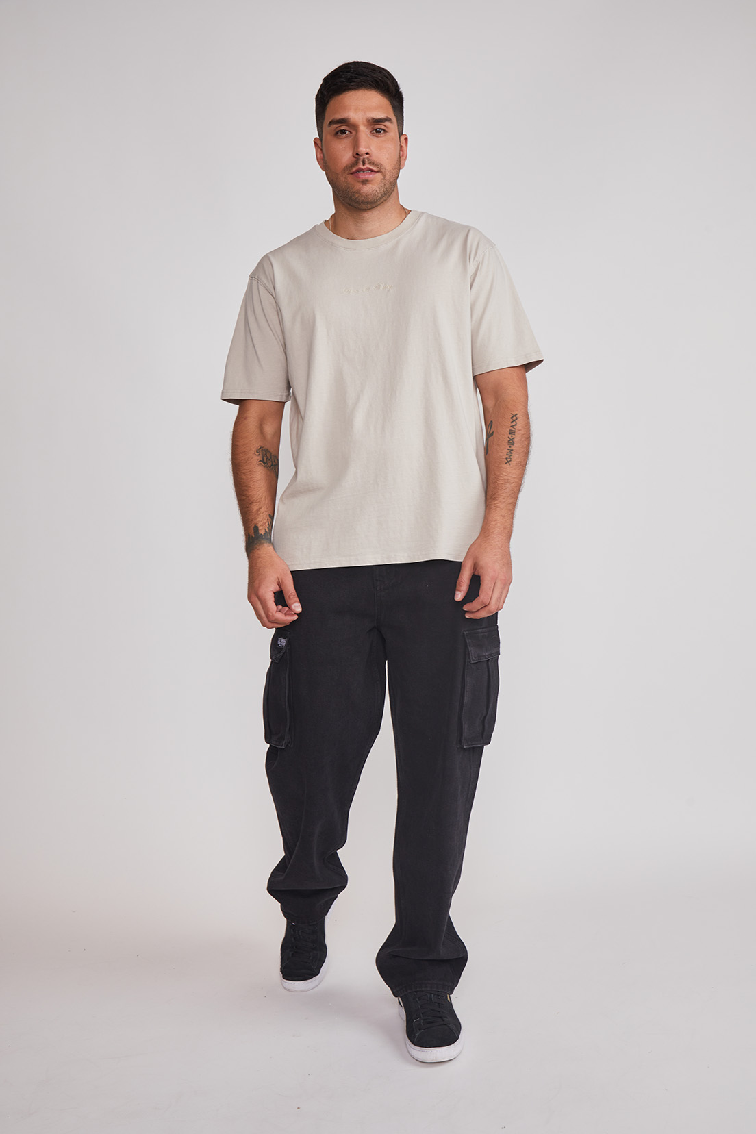 Polera Hombre Moda Relaxed Gris Sioux 5