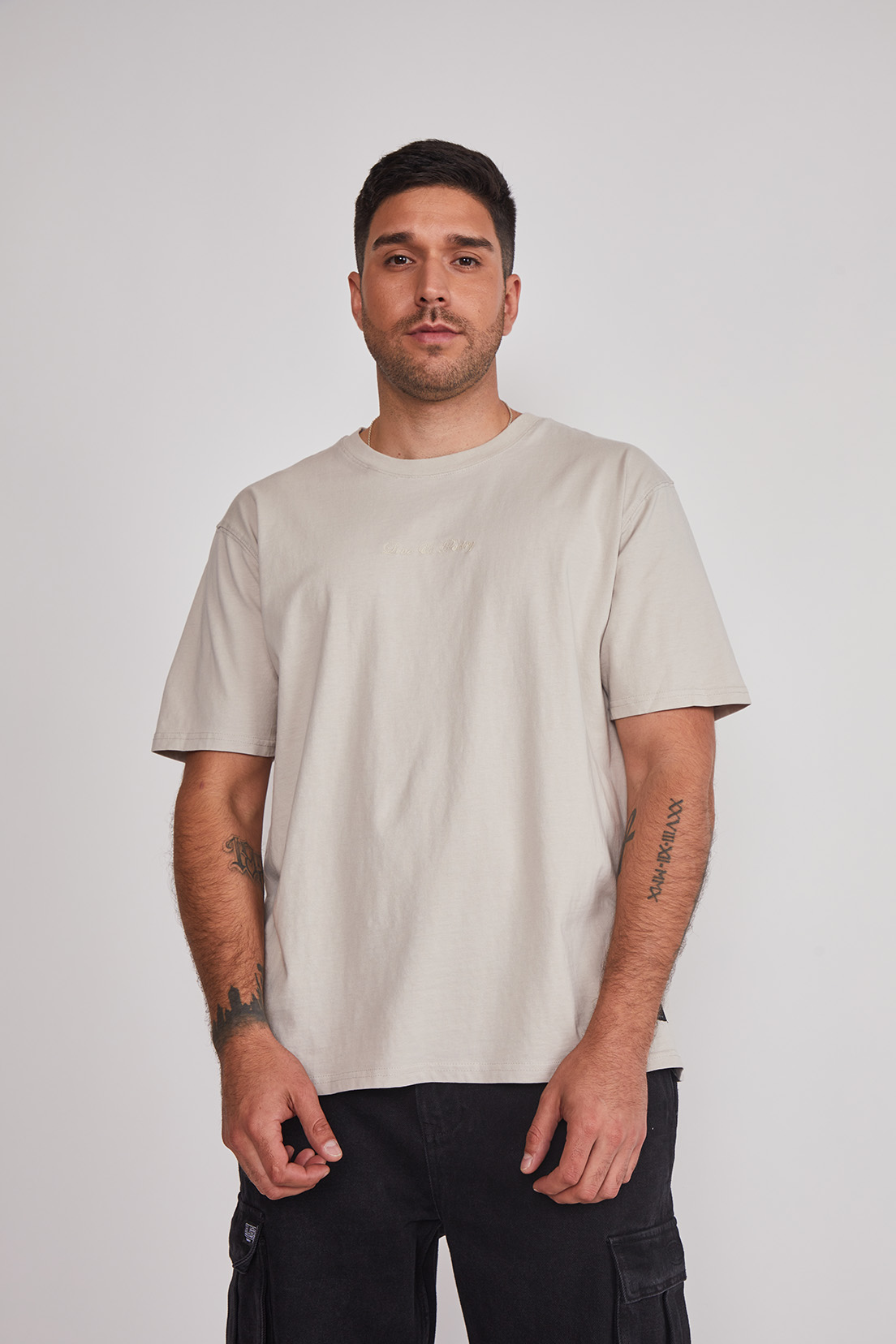 Polera Hombre Moda Relaxed Gris Sioux 1