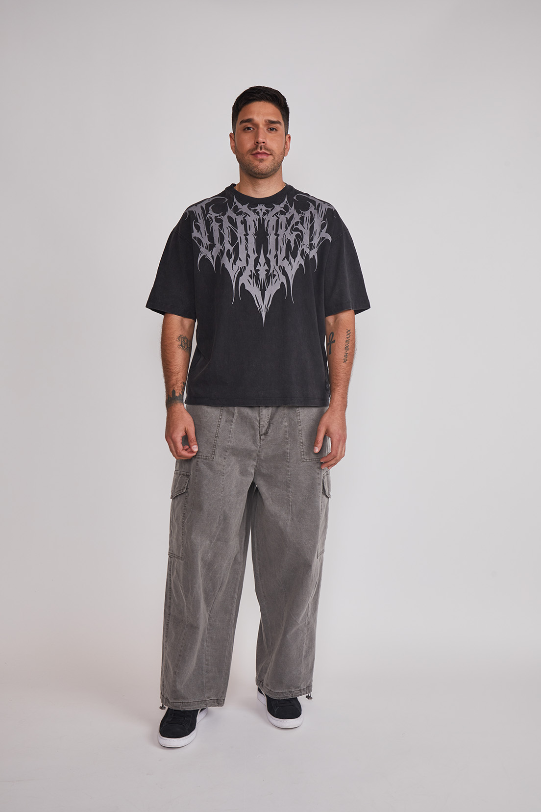 Pantalón Hombre Baggy Cargo Gris Sioux 5