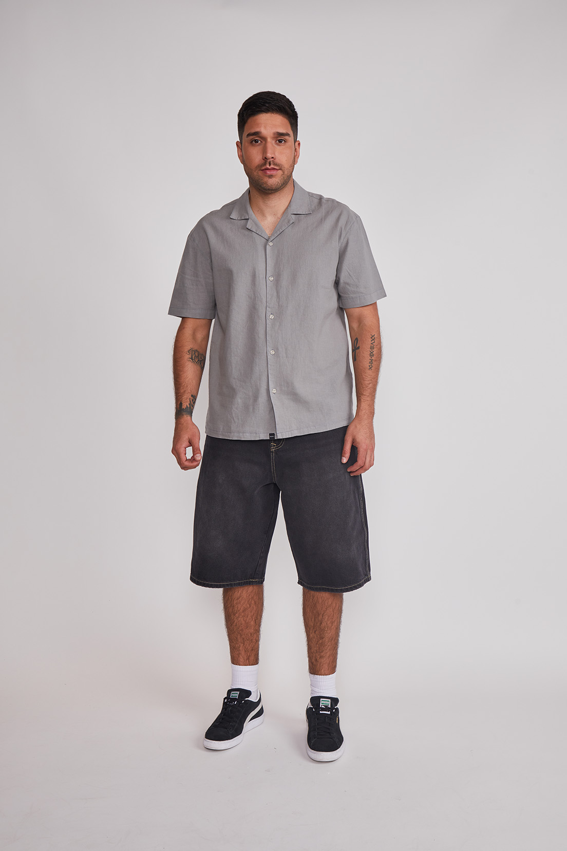 Camisa Hombre Lino Proceso Gris Sioux 5