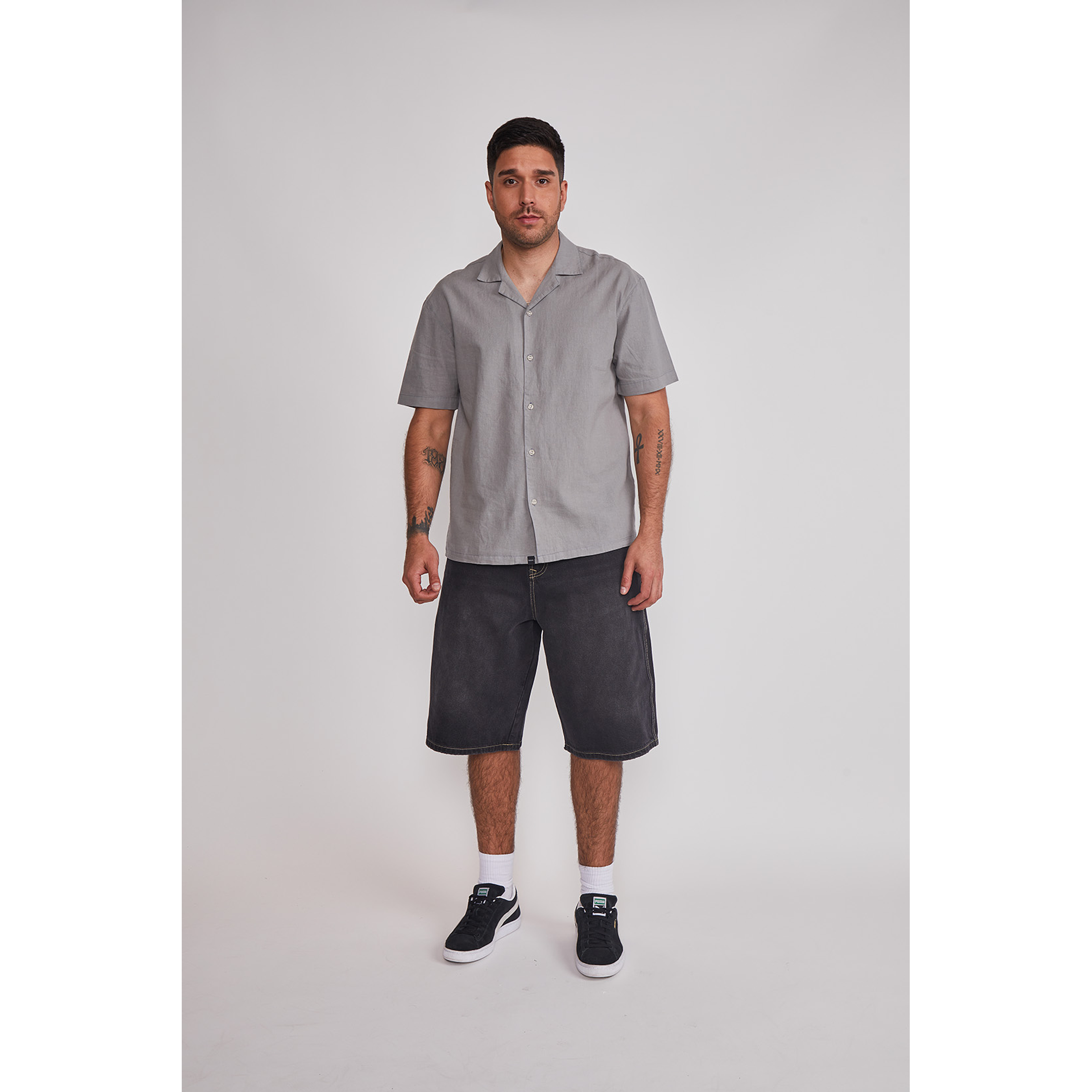 Camisa Hombre Lino Proceso Gris Sioux 5