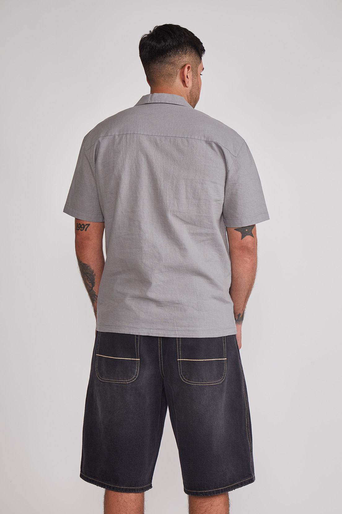 Camisa Hombre Lino Proceso Gris Sioux 2