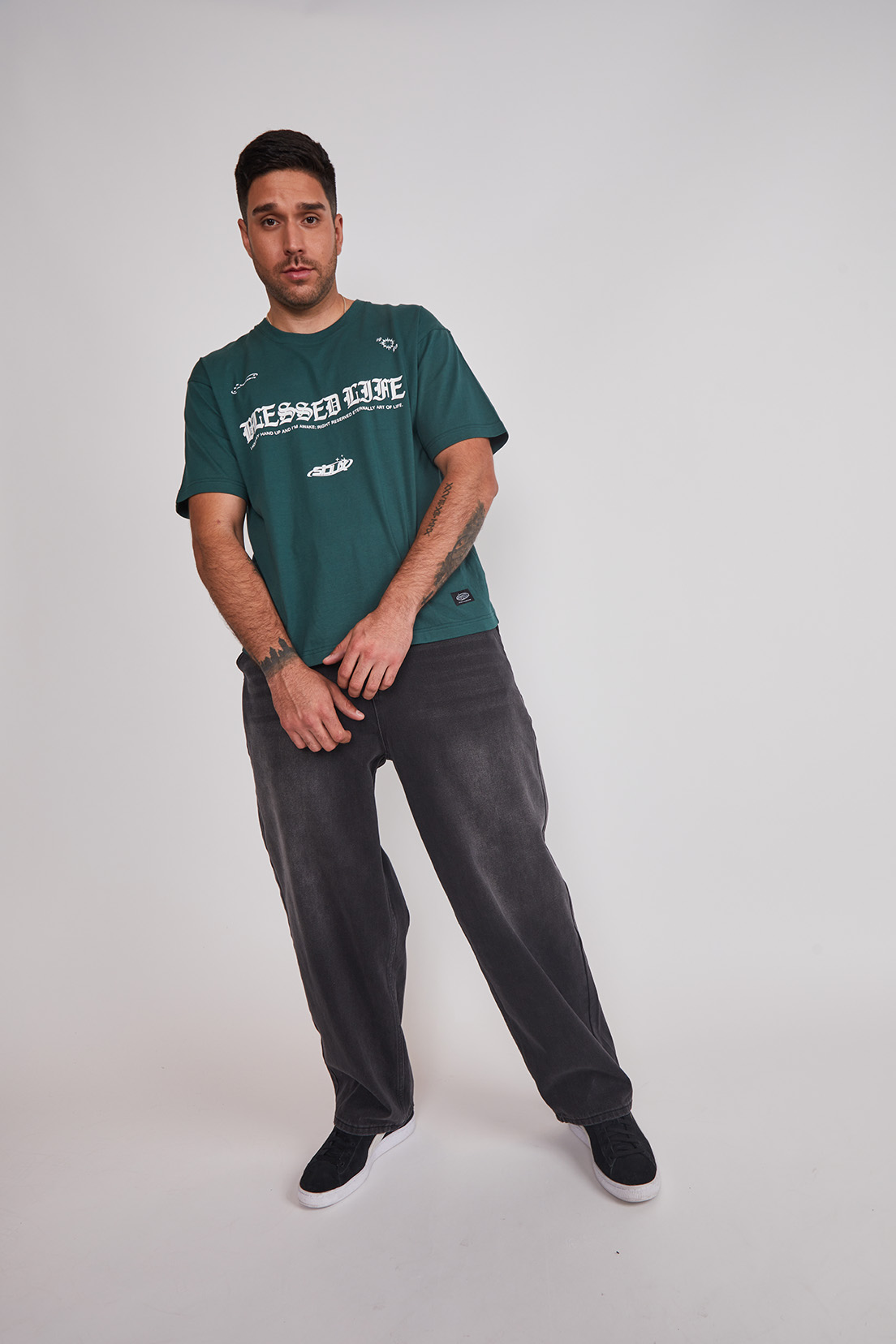 Jeans Hombre Baggy Negro Sioux 3