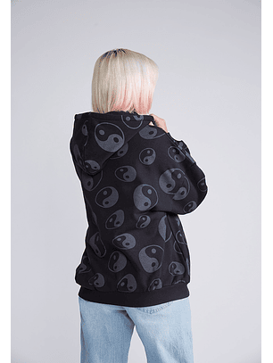 Polerón Ying Yang Full Print Negro Sioux