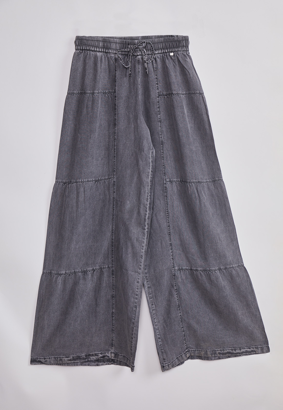 Pantalón Mujer Wide Leg Tencel Gris Sioux 1