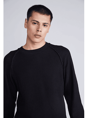Sweater Ajustado Negro Sioux