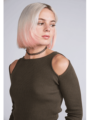 Polera Tejida Manga Abierta Ultra Larga Verde Sioux