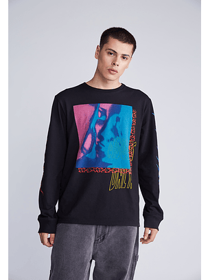 Polera Manga Larga Vintage Negro Sioux