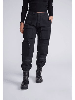 Pantalón Full Cargo Negro Sioux