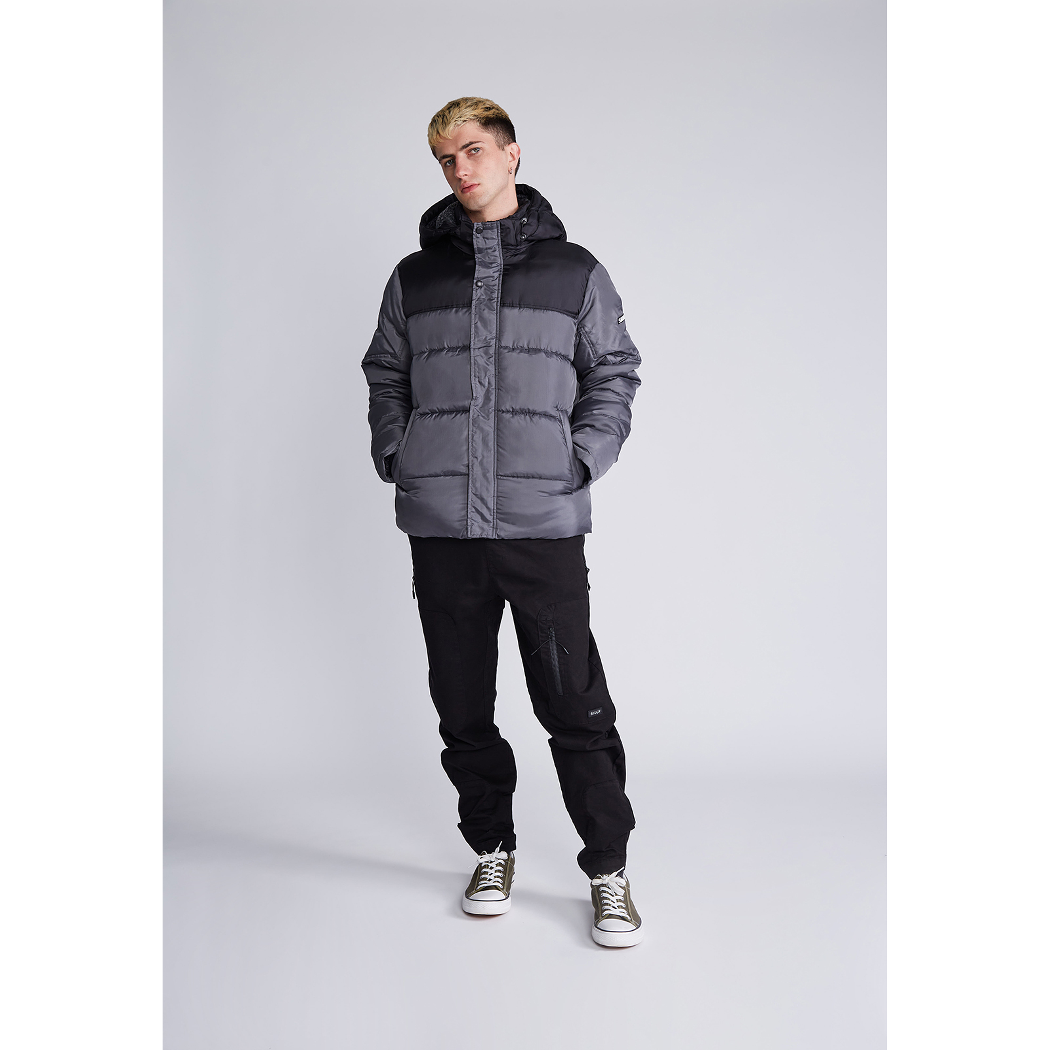 Parka Gorro Forrado Dúo Gris Sioux 6