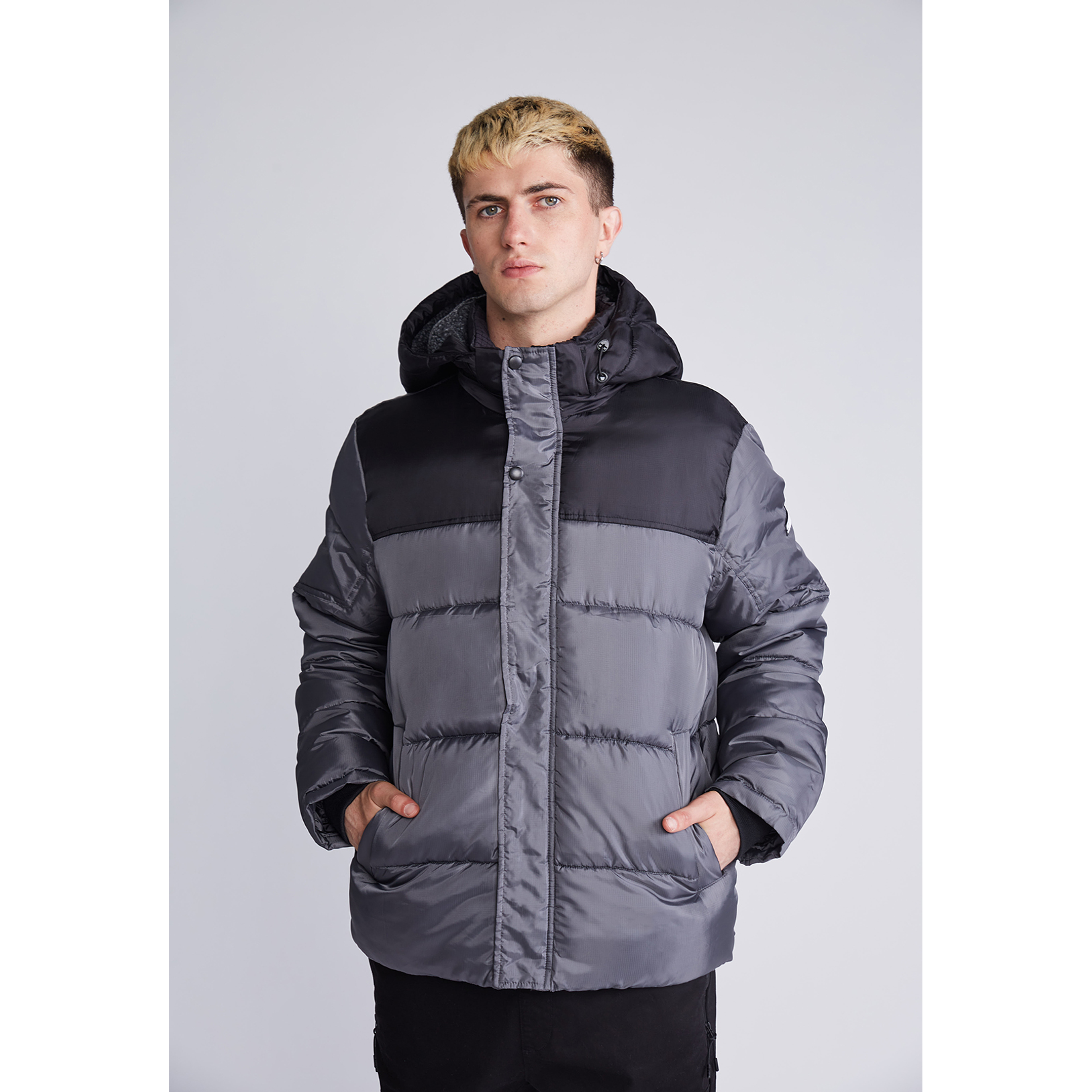 Parka Gorro Forrado Dúo Gris Sioux 1