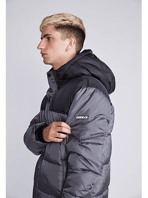 Parka Gorro Forrado Dúo Gris Sioux