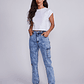Jeans Mujer Azul Recto Bolsillos Laterales Sioux - Miniatura 1