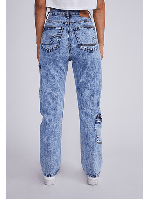 Jeans Mujer Azul Recto Bolsillos Laterales Sioux