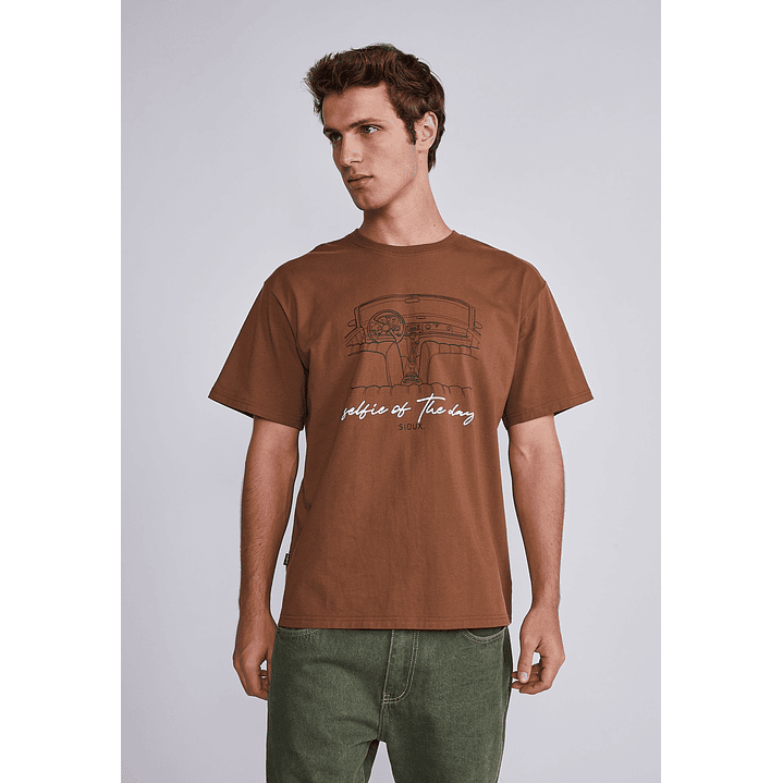 Polera Hombre Café Selfie Of Two Day Sioux 1