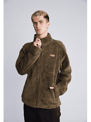 Polerón Shaggy Cierre Cuello Verde Sioux