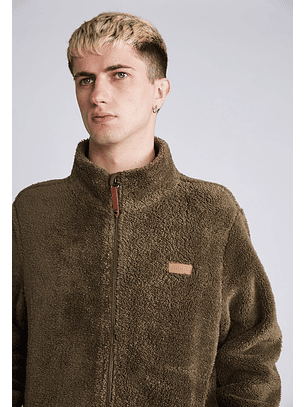 Polerón Shaggy Cierre Cuello Verde Sioux