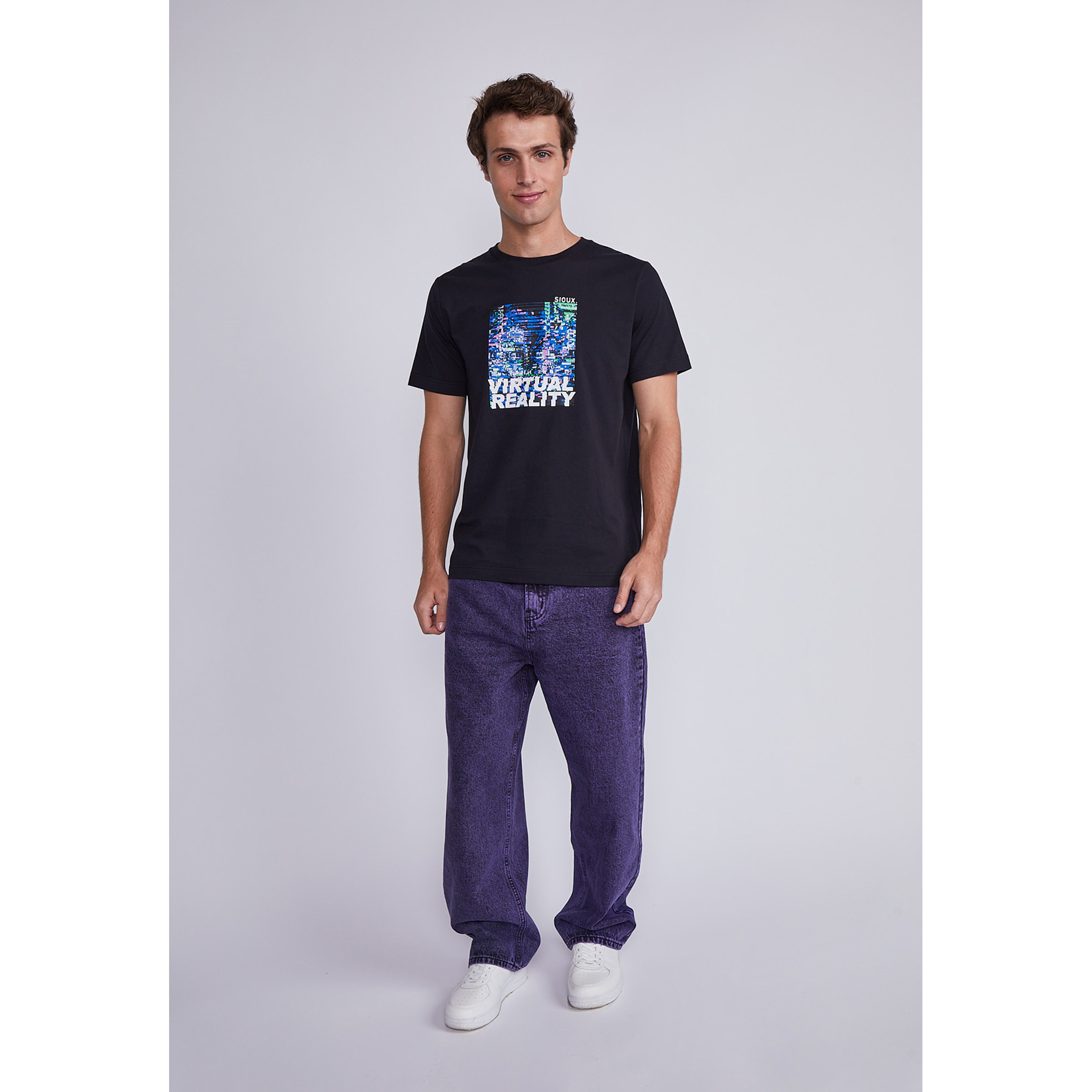 Polera Hombre Negro Visual Reality Sioux 4