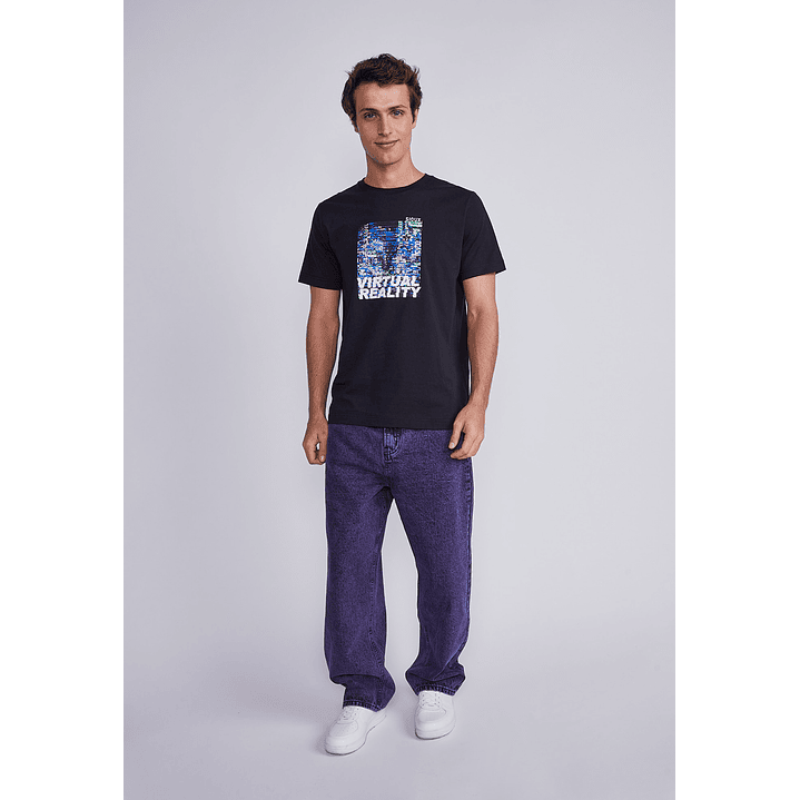 Polera Hombre Negro Visual Reality Sioux 4