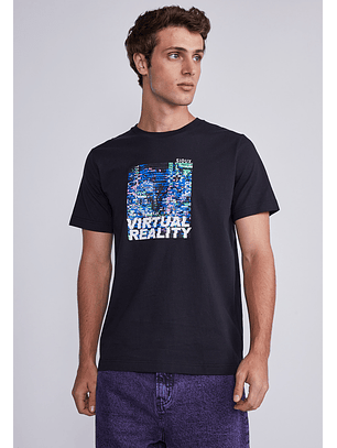 Polera Hombre Negro Visual Reality Sioux