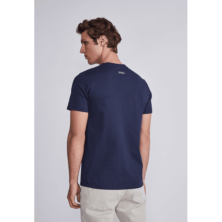 Polera Hombre Azul Calavera Sioux 3