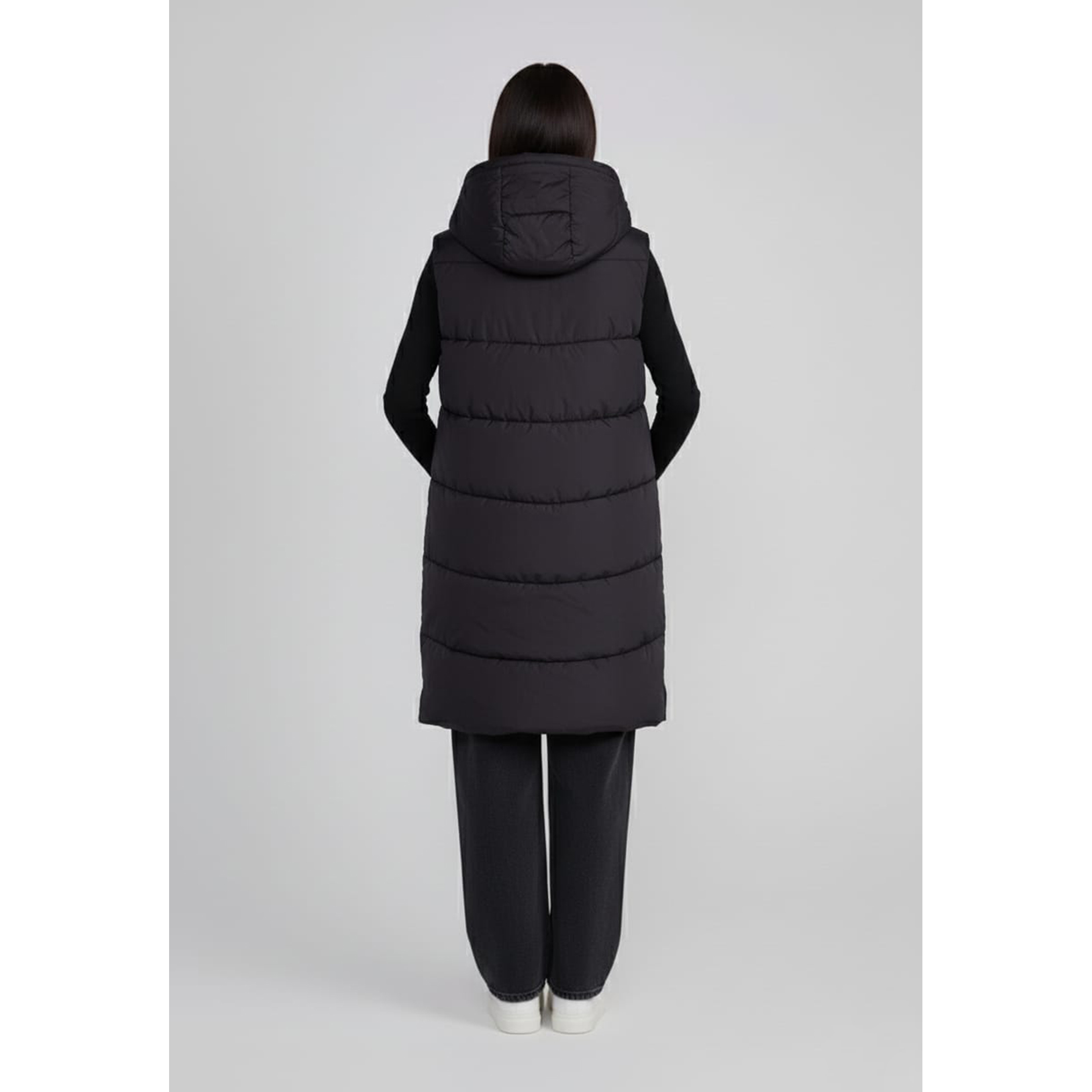 Parka Mujer Negro Larga Sin Mangas Sioux 2