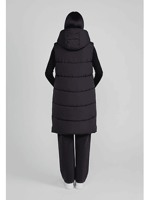 Parka Mujer Negro Larga Sin Mangas Sioux