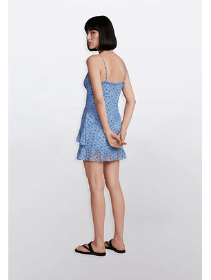 Vestido Mujer Corto Mesh Azul Sioux