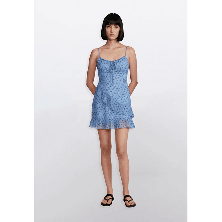 Vestido Mujer Corto Mesh Azul Sioux 1