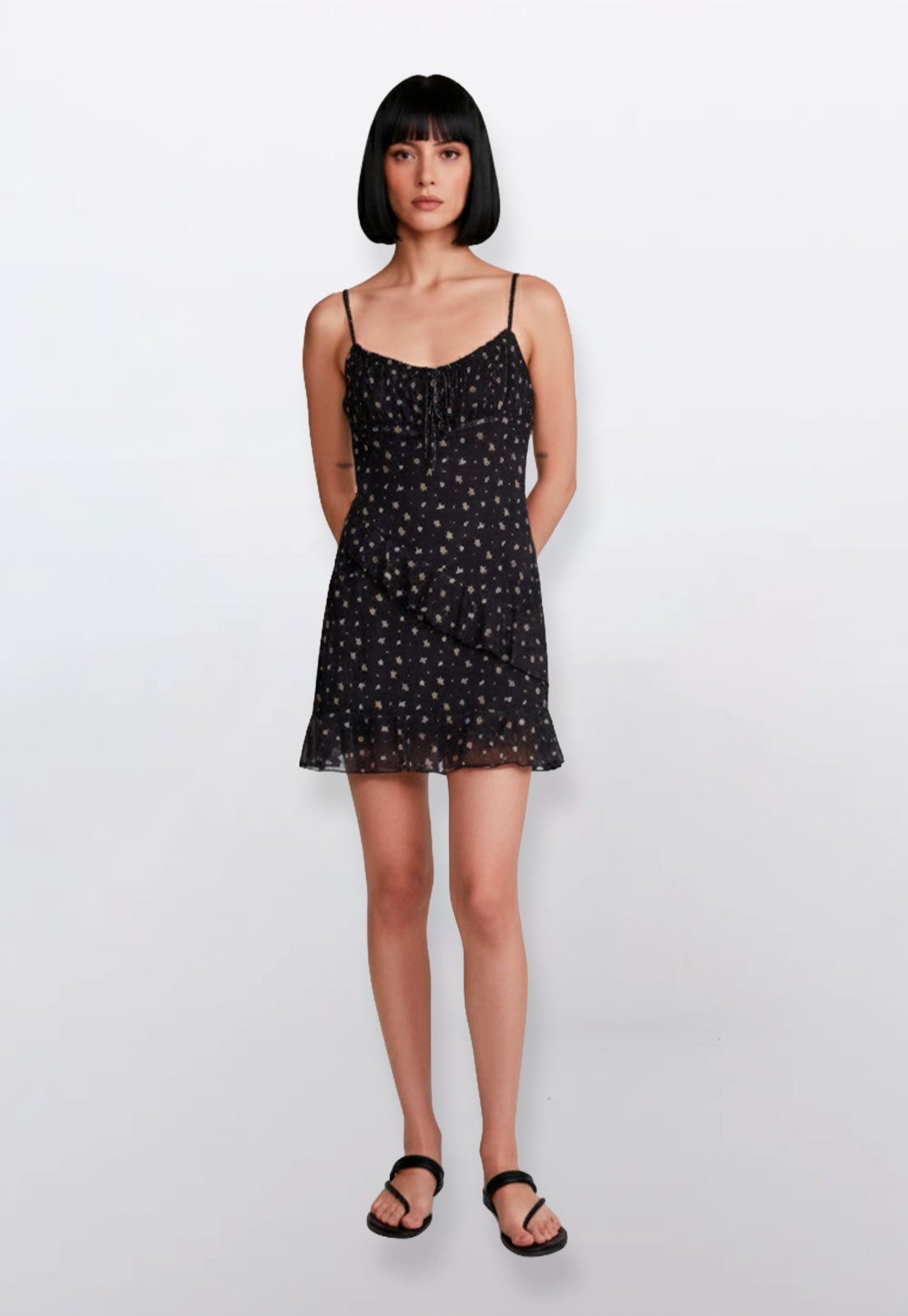 Vestido Mujer Corto Mesh Negro Sioux 1