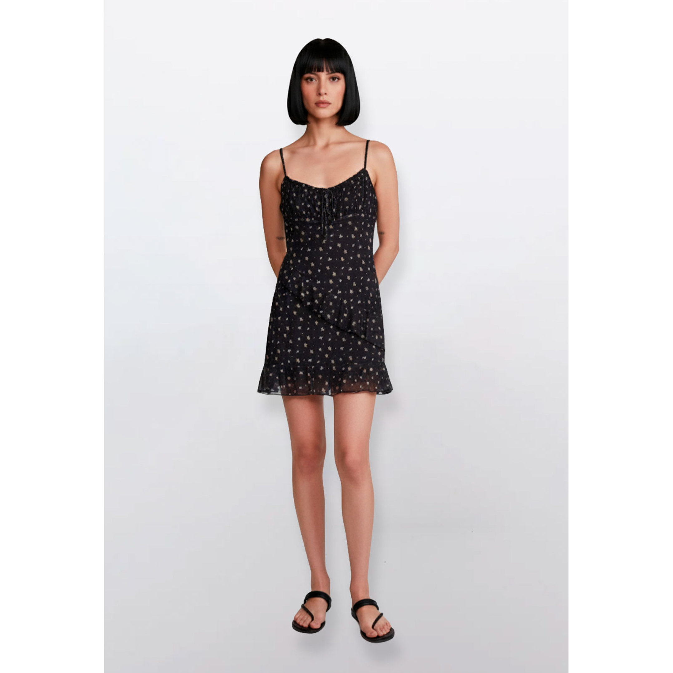 Vestido Mujer Corto Mesh Negro Sioux 1
